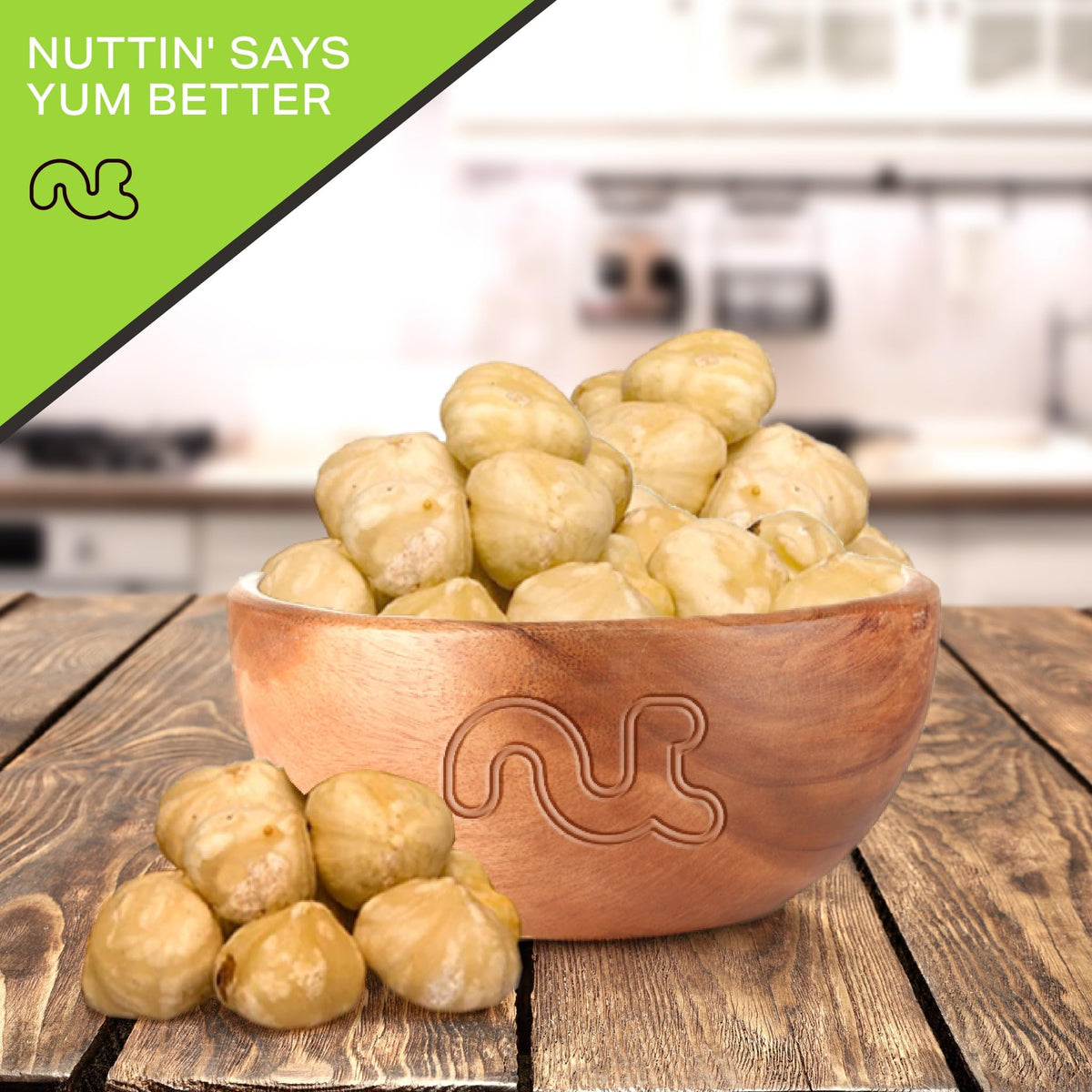 NUT CRAVINGS - Raw Blanched Hazelnuts Filberts - Unsalted, Shelled, (16oz - 1 LB) Bulk Nuts Packed Fresh in Resealable Bag - Kos