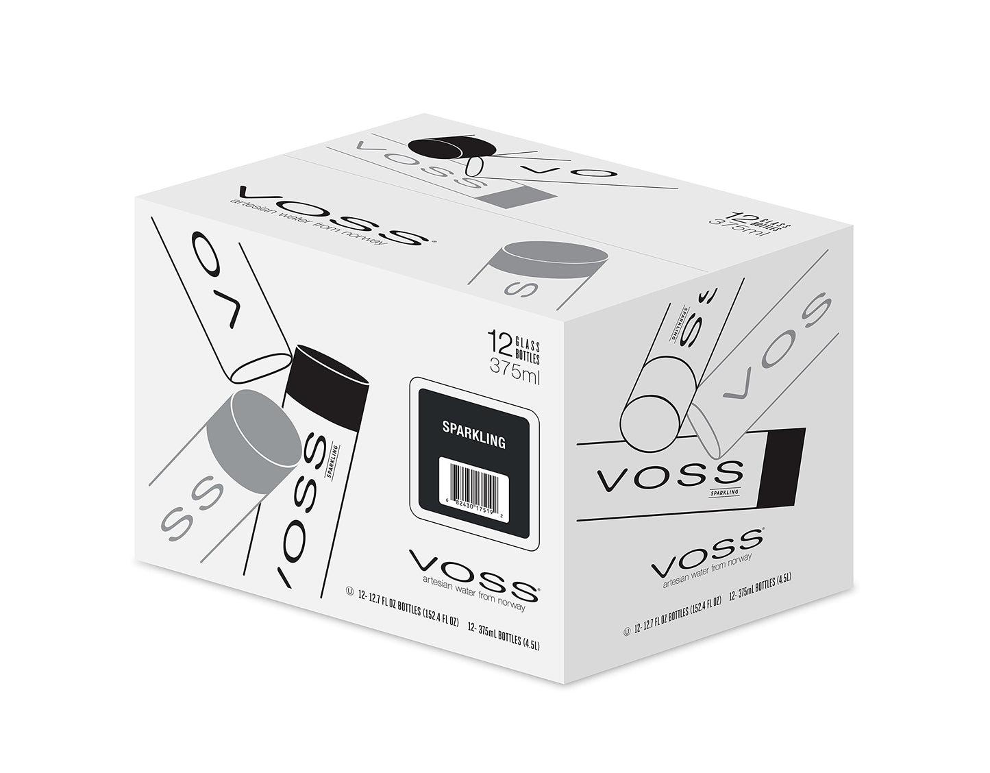 Voss Artesian Sparkling Water, 12.68 Fl Oz (Pack Of 12)