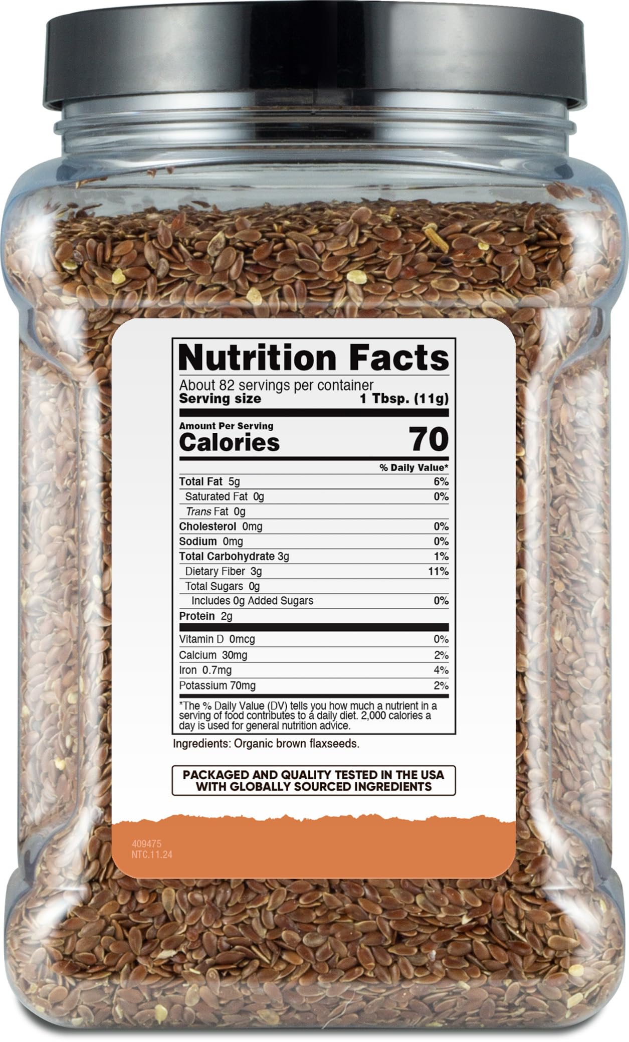 Nutricost Pantry Organic Flaxseeds (2 Pounds) - Whole Brown Flaxseeds  Vegan  GMO-Free  Gluten-Free
