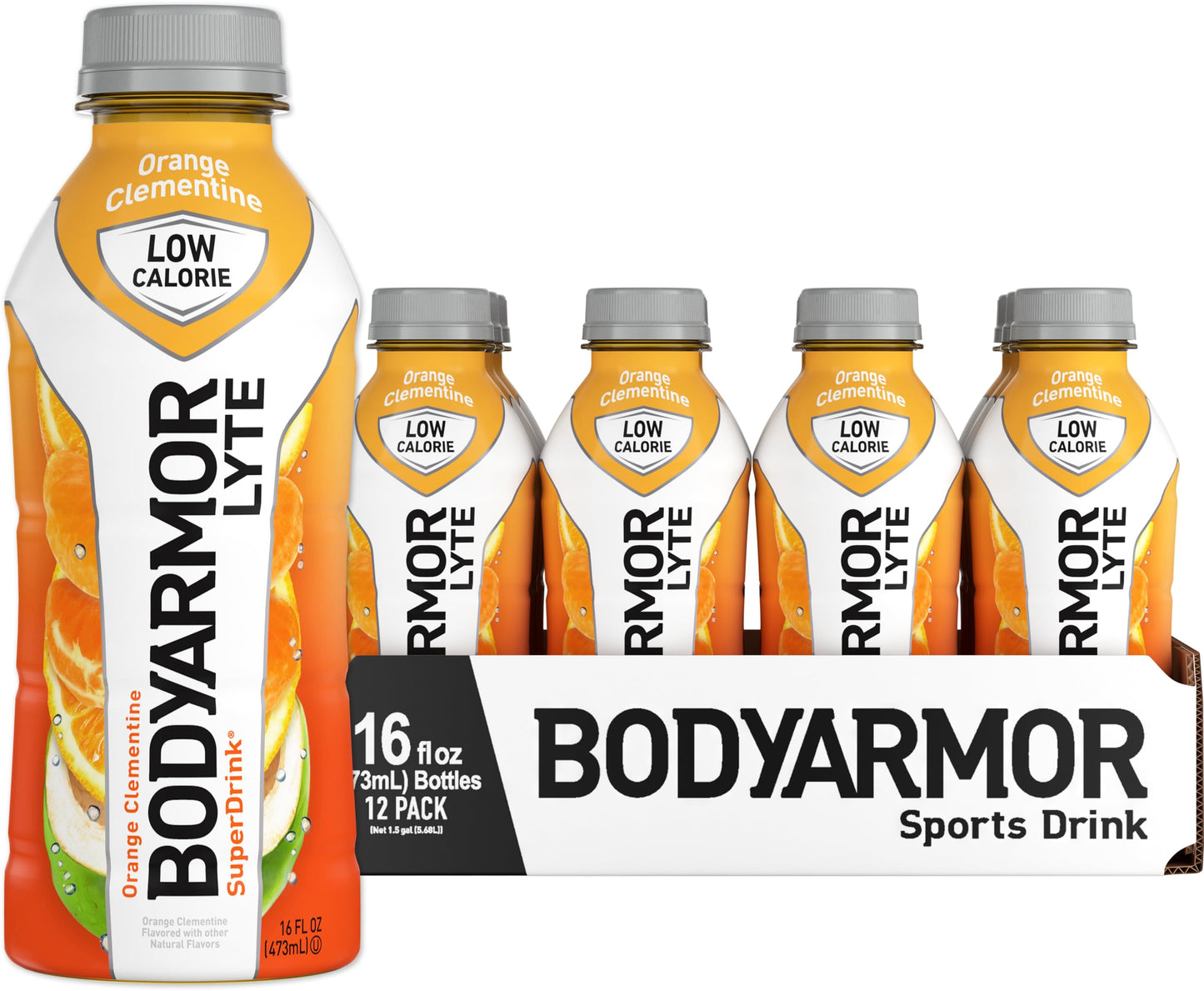 BODYARMOR LYTE Sports Drink LowCalorie Sports Beverage, Orange Clementine  Orange Citrus, Flavors With Vitamins, PotassiumPac