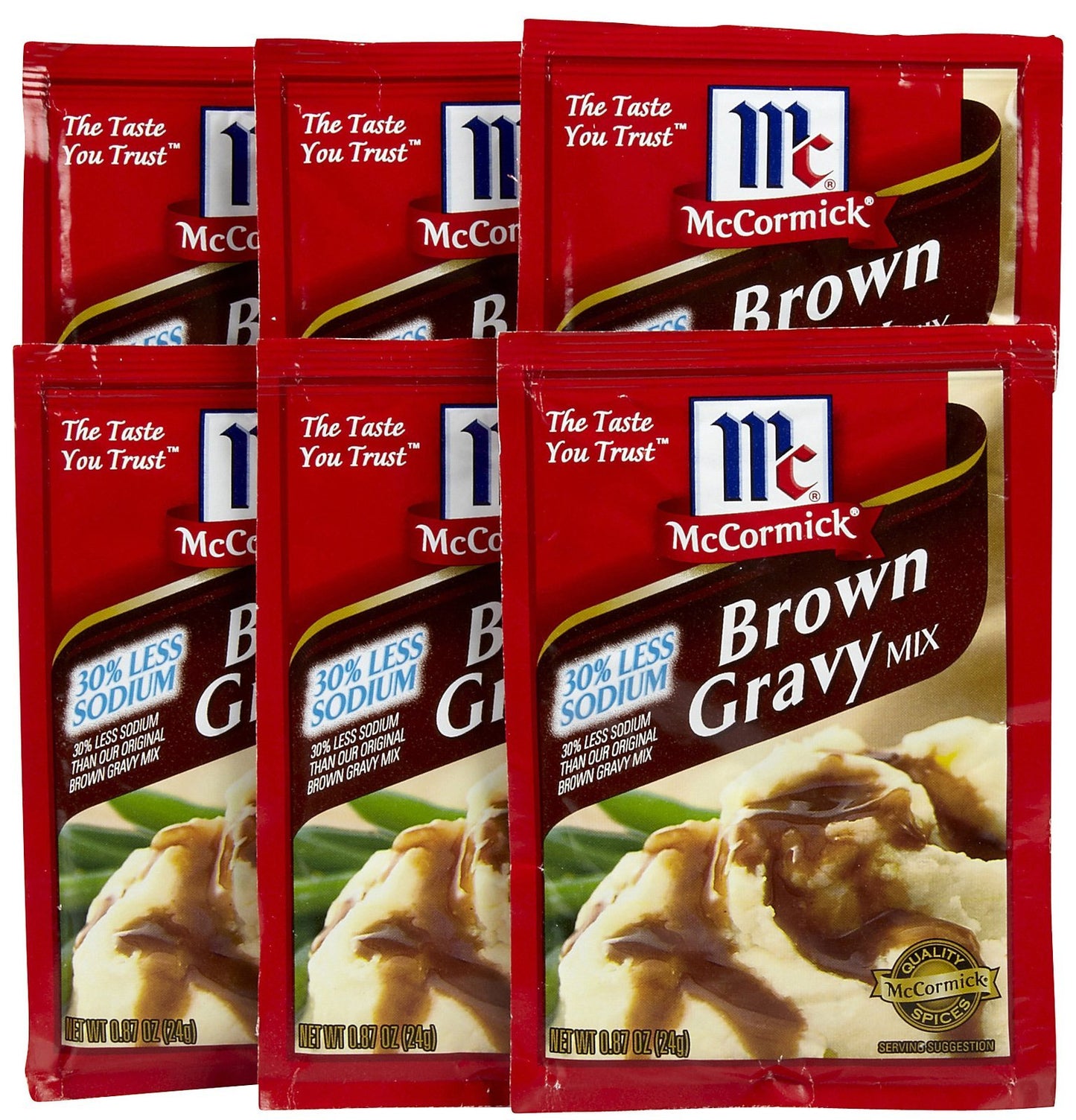 McCormick Lo-Sodium Brown Gravy Mix, 0.87 oz, 6 pk