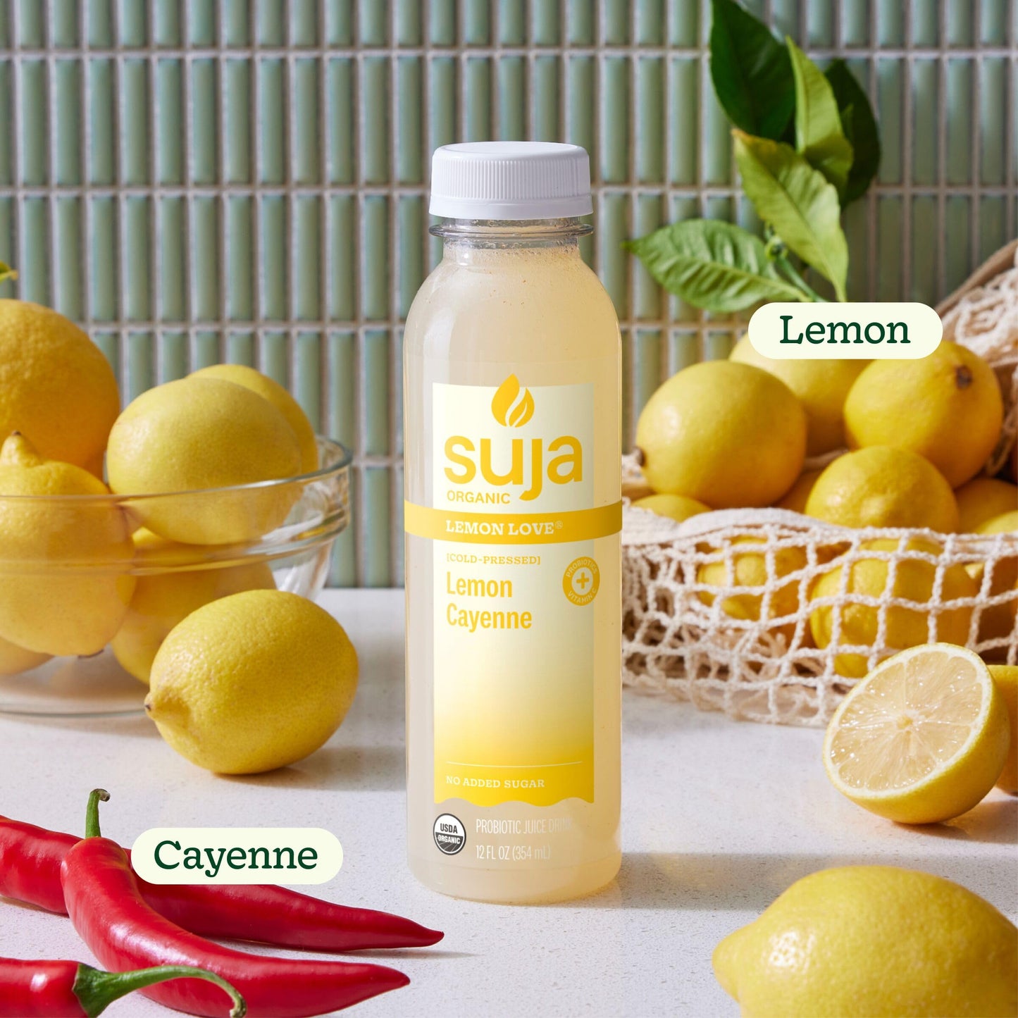Suja Organic Cold-Pressed Lemon Love, Lemon Juice with No Additives, Excellent Source of Vitamin C for Immunity Support, Vegan,