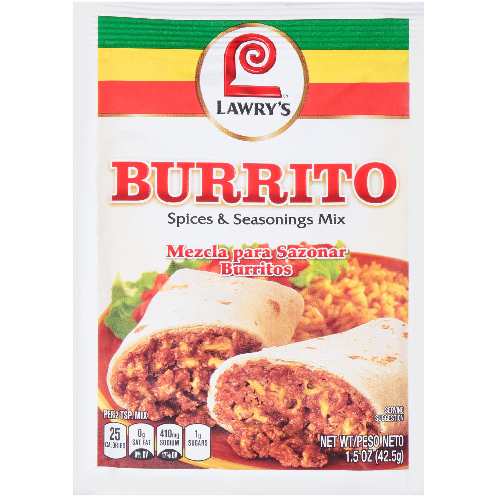 Lawrys Burrito Seasoning Mix, 1.5 oz (Pack of 24)