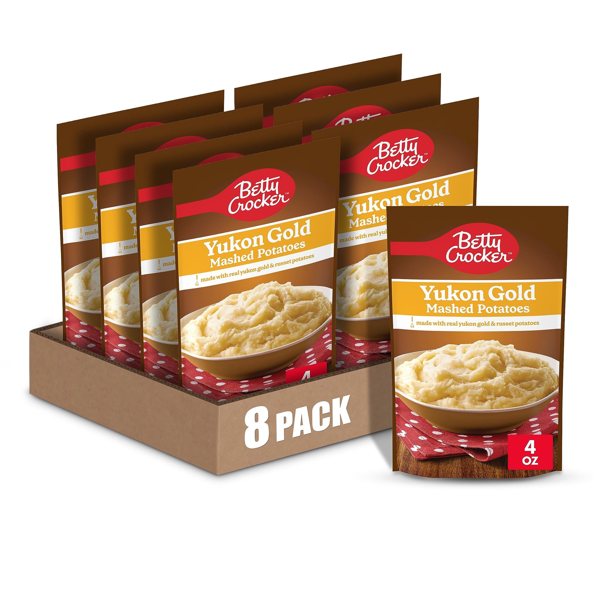 Betty Crocker Yukon Gold Mashed Potatoes, 4 Ounces (Pack Of 8)