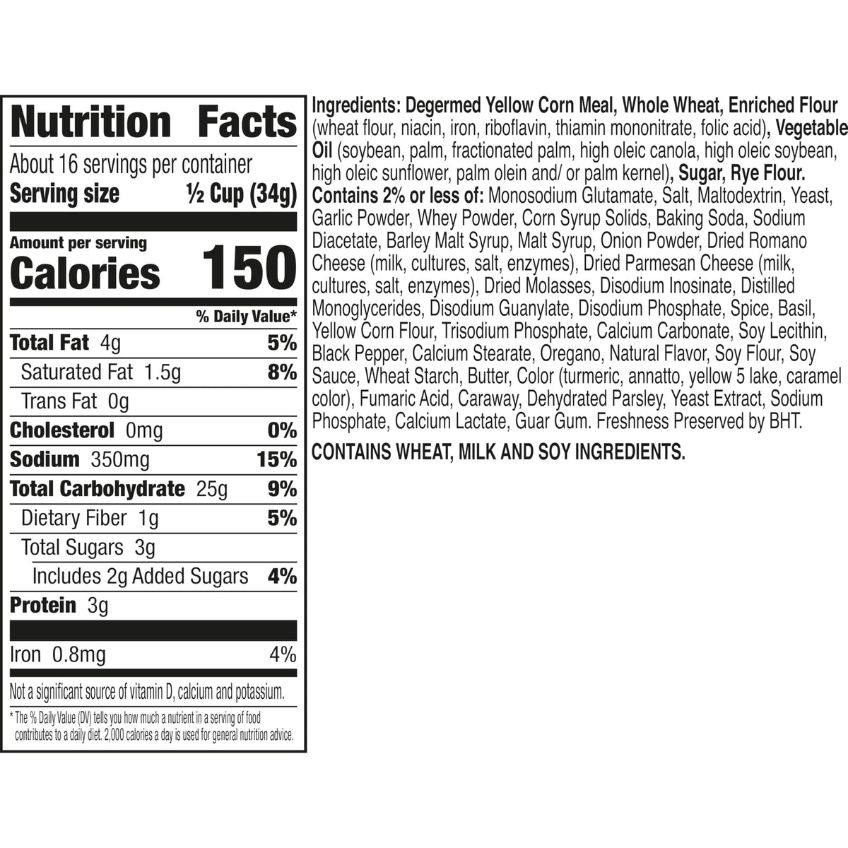 Chex Mix Bold Garlic and Herb Snack Mix Tub, 20 oz - Crunchy Snack Blend