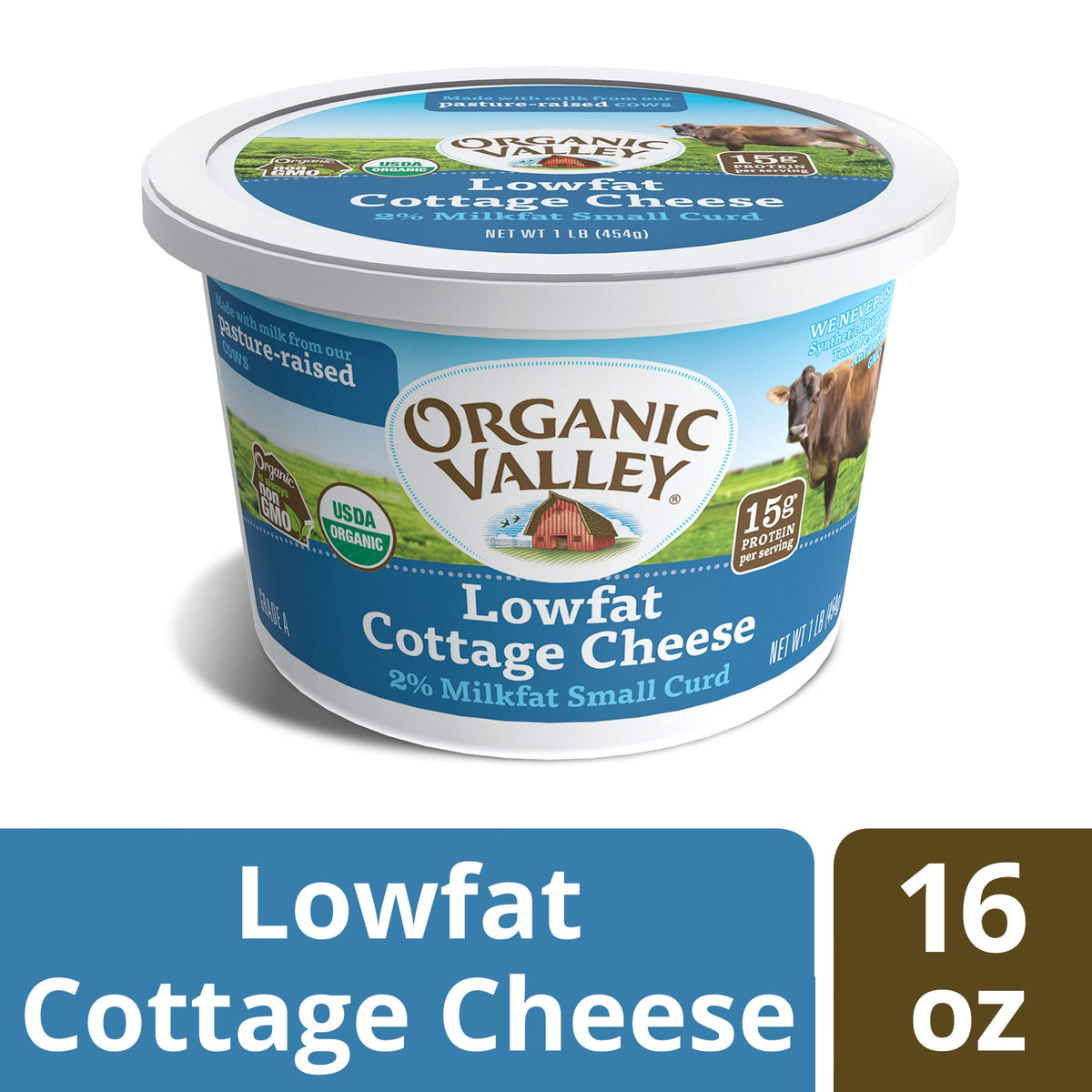 Organic Valley, Organic Low Fat Cottage Cheese, 16 Ounce