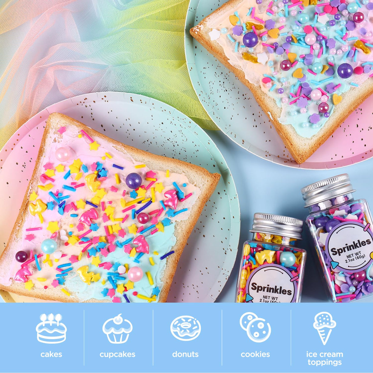 Edible Unicorn Sprinkles For Cake Decoration, Edible Pearl, Edible Sprinkle For Cupcake Topper, Ice Cream Toppings, Cookies Spri