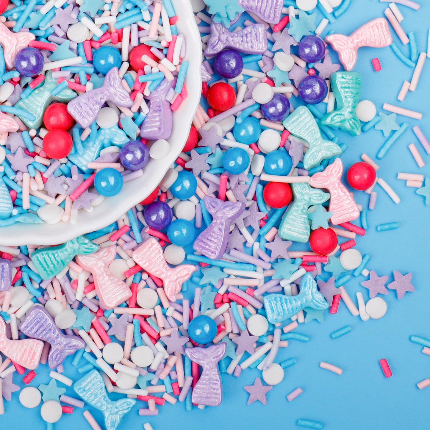 Mermaid Sprinkles For Cake Decorating  Mermaid  Jimmies  Confetti & Pearl Sugar Mix For Cupcakes  Ice Cream  Cookies And Donuts Toppings