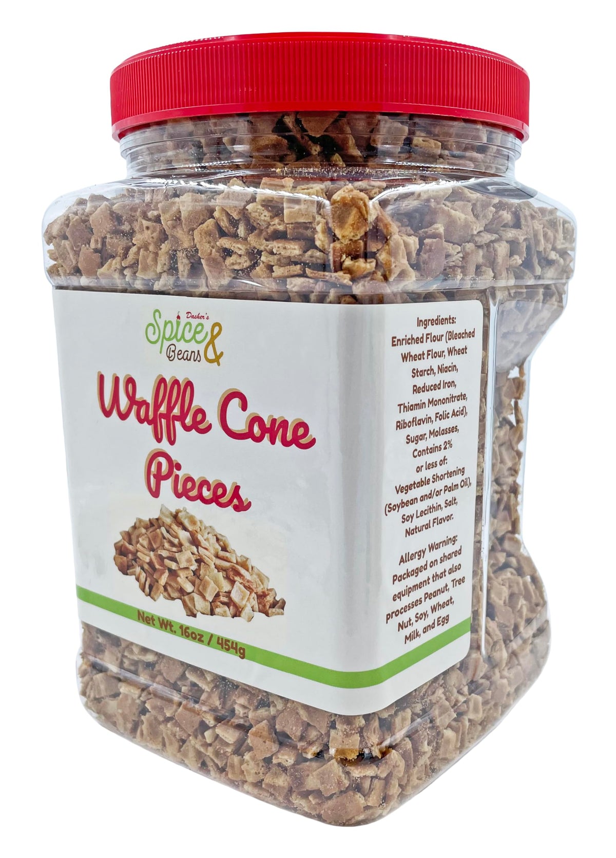 Dashers Spice & Beans - Ice Cream Topping & Cake Decoration (16 oz., Waffle Cone Pieces)