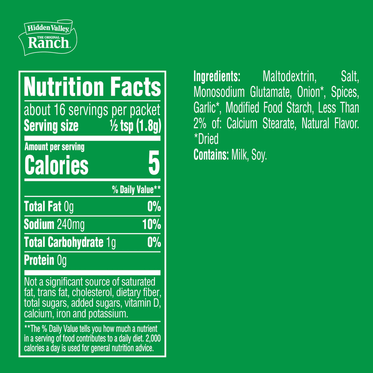 Hidden Valley Ranch Dip Mix, Original Flavor, 1 Ounce Each, 4 Count
