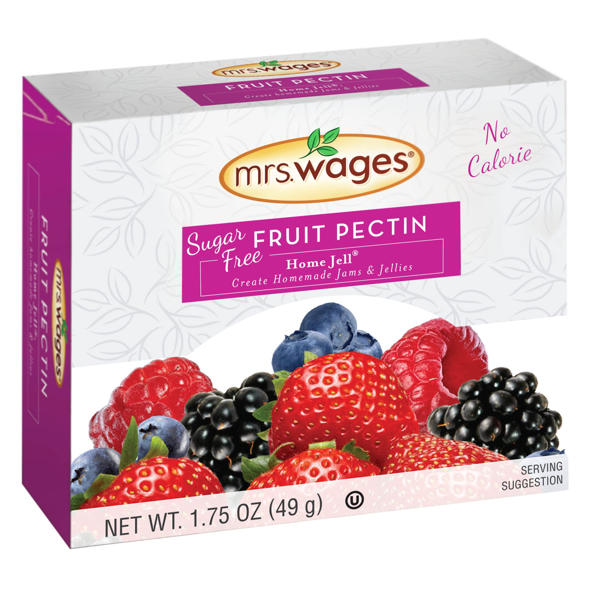 Mrs. Wages Sugar Free Fruit Pectin Home Jell | Easy-To-Use | Fast Results | No Sugar Required | Calorie Free | 1.75 oz Carton (V