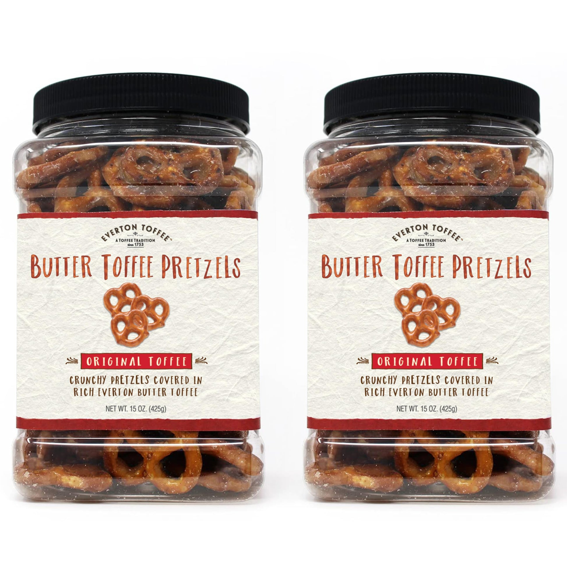 Everton Toffee Roasted Cashew & Original Flavor Butter Toffee Pretzels, Sweet & Salty Gourmet Pretzel Snack, Small Batch Made & 