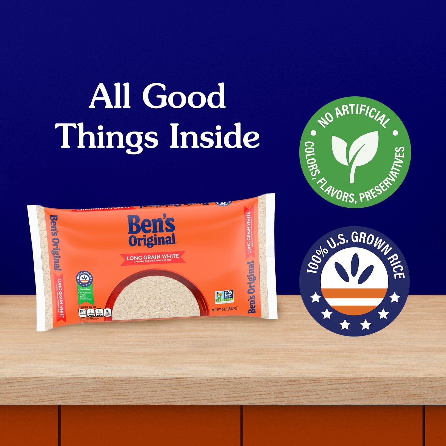 BEN'S ORIGINAL Enriched Long Grain White Rice, Parboiled, 5 lb Bag - Ideal for Cooking and Meal Prep