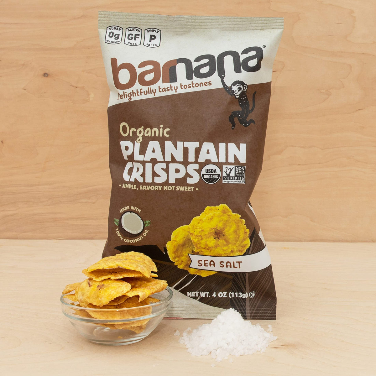 Barnana Organicaplantainacrisps Sea Salt 4 Ounce Bag