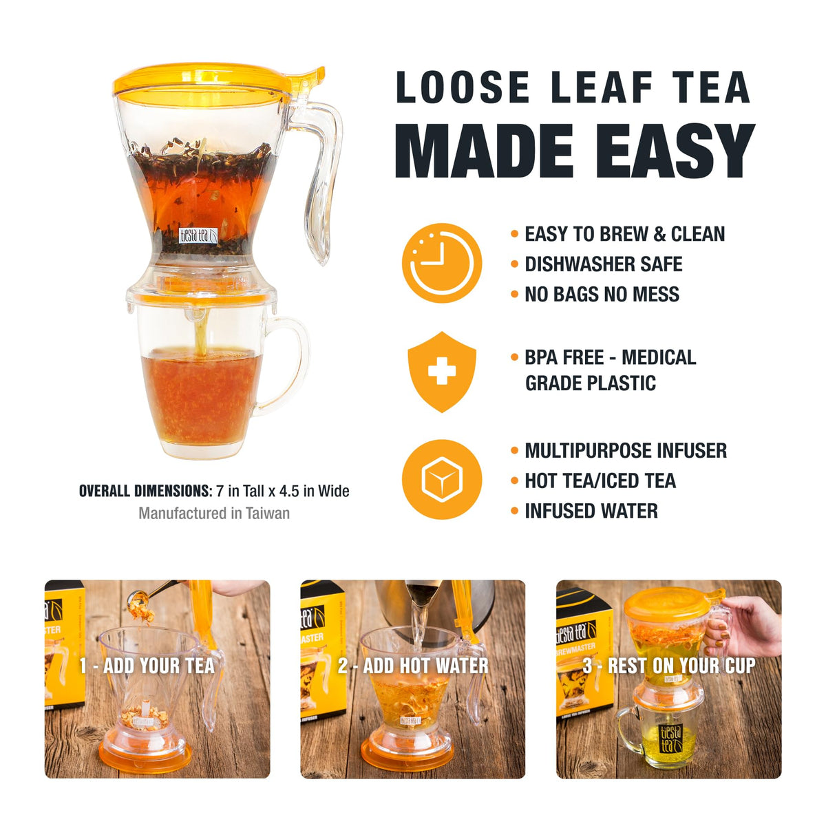 Tiesta Tea - Maui Mango Tin & Infuser Starter Set | Loose Leaf | Premium Herbal Blend | Non-Caffeinated Hot & Iced | 6Oz Refilla