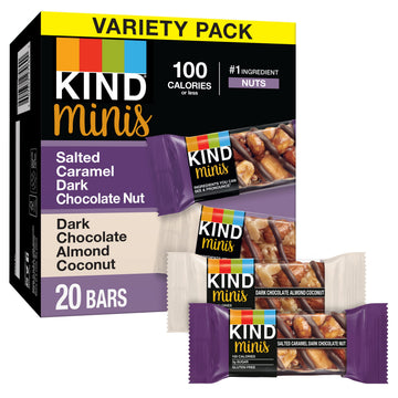 Kind Minis Healthy Snack Bar, Dark Chocolate Cherry Cashew, Low Glycemic Index, Gluten Free Bars, 0.7 Oz, (80 Count)
