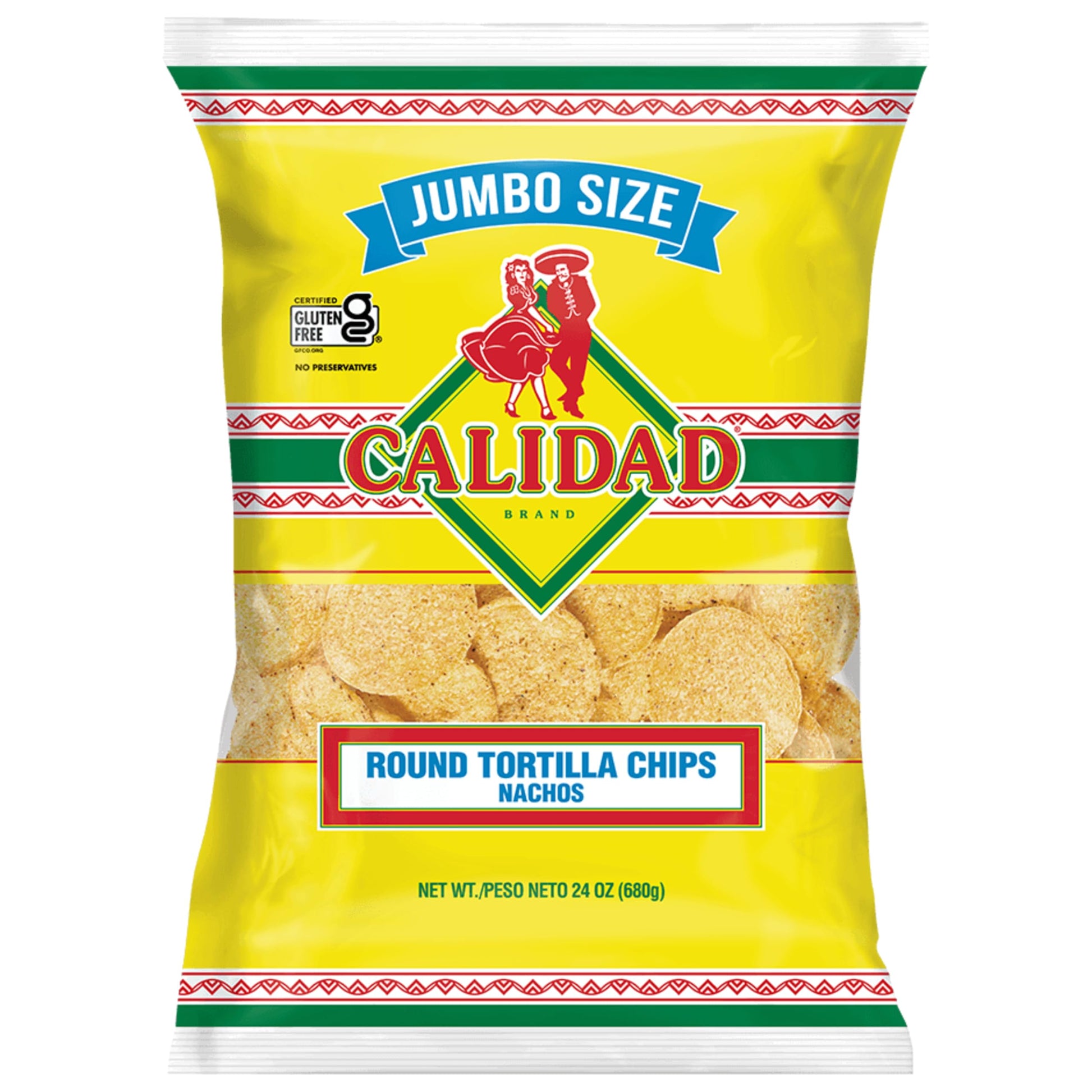 Calidad Yellow Round Tortilla Chip, 24 Oz