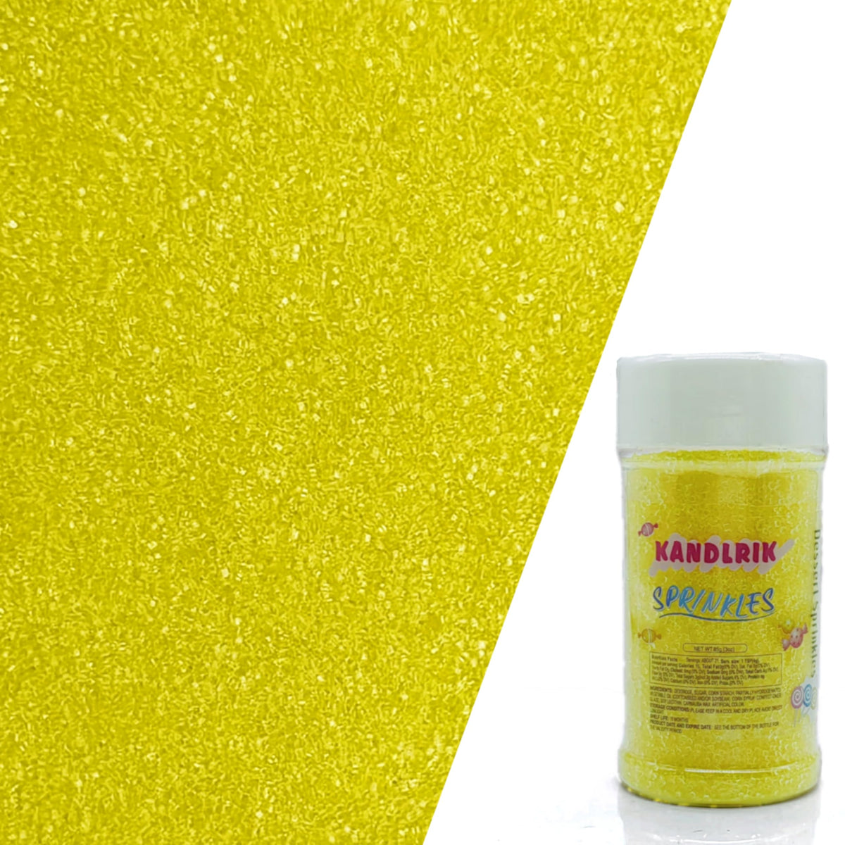 Edible Sanding Sugar Sprinkles for Cookie Decorating, Sugar Sprinkle Mix For Celebration Cakes, Cupcakes, Cookies, 3OZ (Yellow)