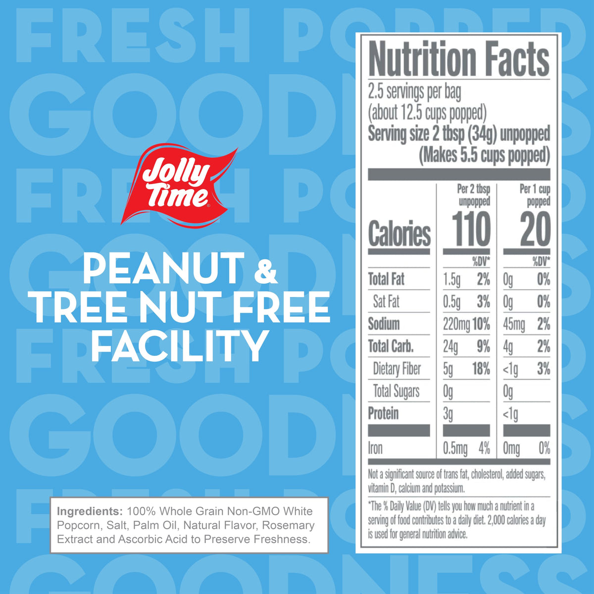 Jolly Time Healthy Pop Microwave Popcorn, Low Fat Gluten Free Non-GMO, 3oz Sharing Bag, 3 Bags Per Carton (Healthy Pop - Crispy