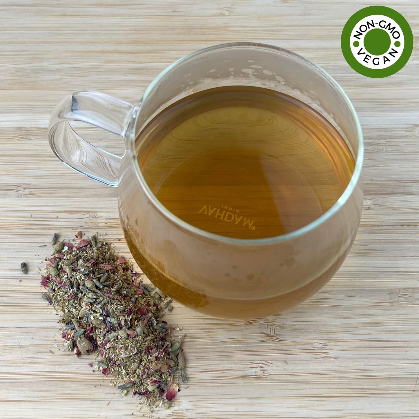 Peace O Mind Herbal Blend - Chamomile, Red Rose Petals, Lavender | Natural Caffeine Free Tea & Smoke Blend By Tree Fifty Four | 30 Cups