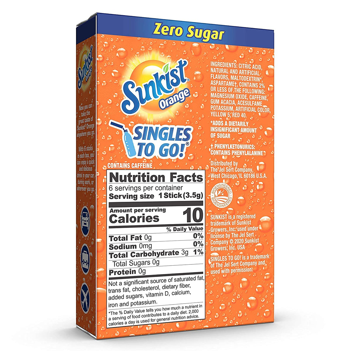 SINGLES TO GO! Orange Drink Mix, 6 Boxes with 6 Packets Each, 36 Total Servings, 4.44 Ounce Pack