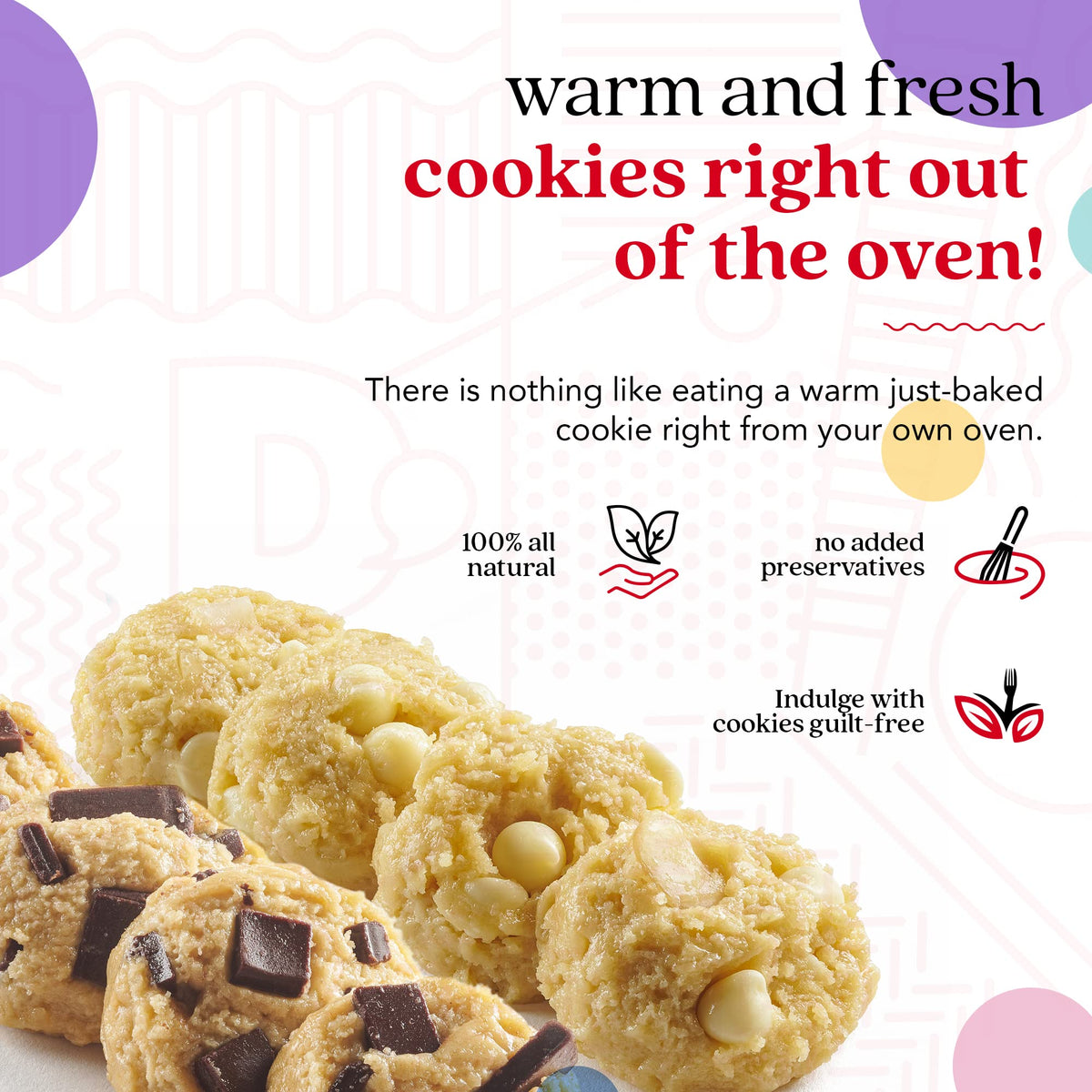 David's Cookies Preformed Frozen Cookie Dough Chocolate Chunk & Macadamia White Chip 96 count
