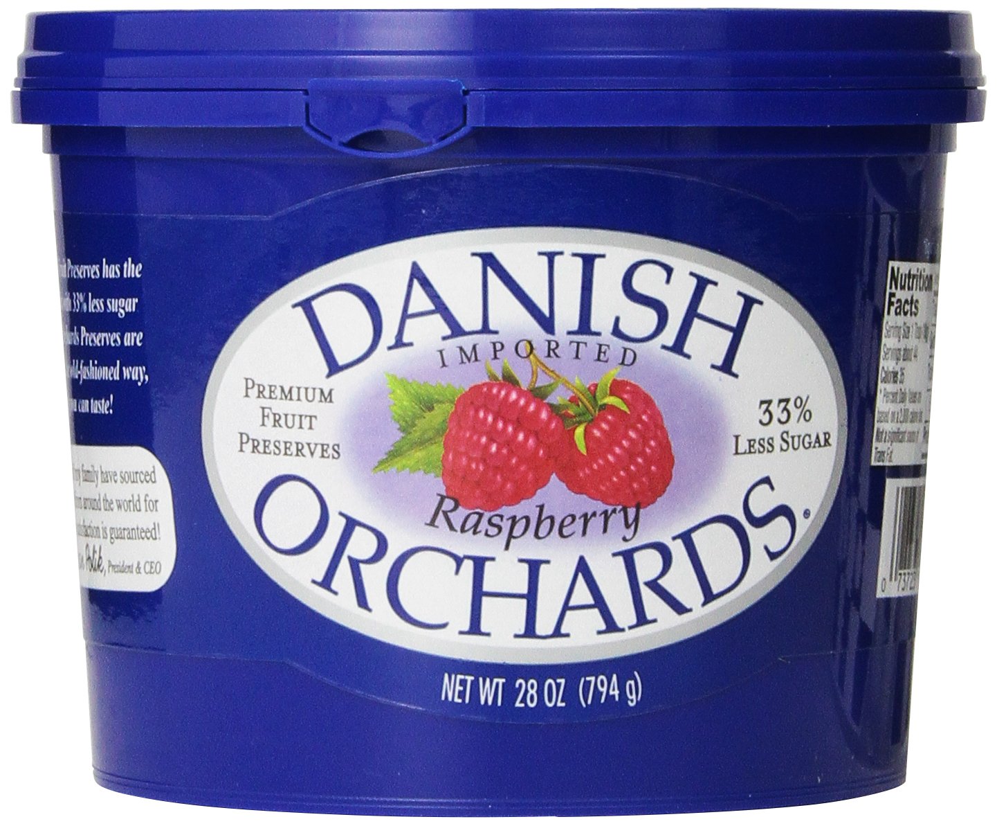 Danish Orchards Preserves, Raspberry, 28 Ounce (Pack of 12)