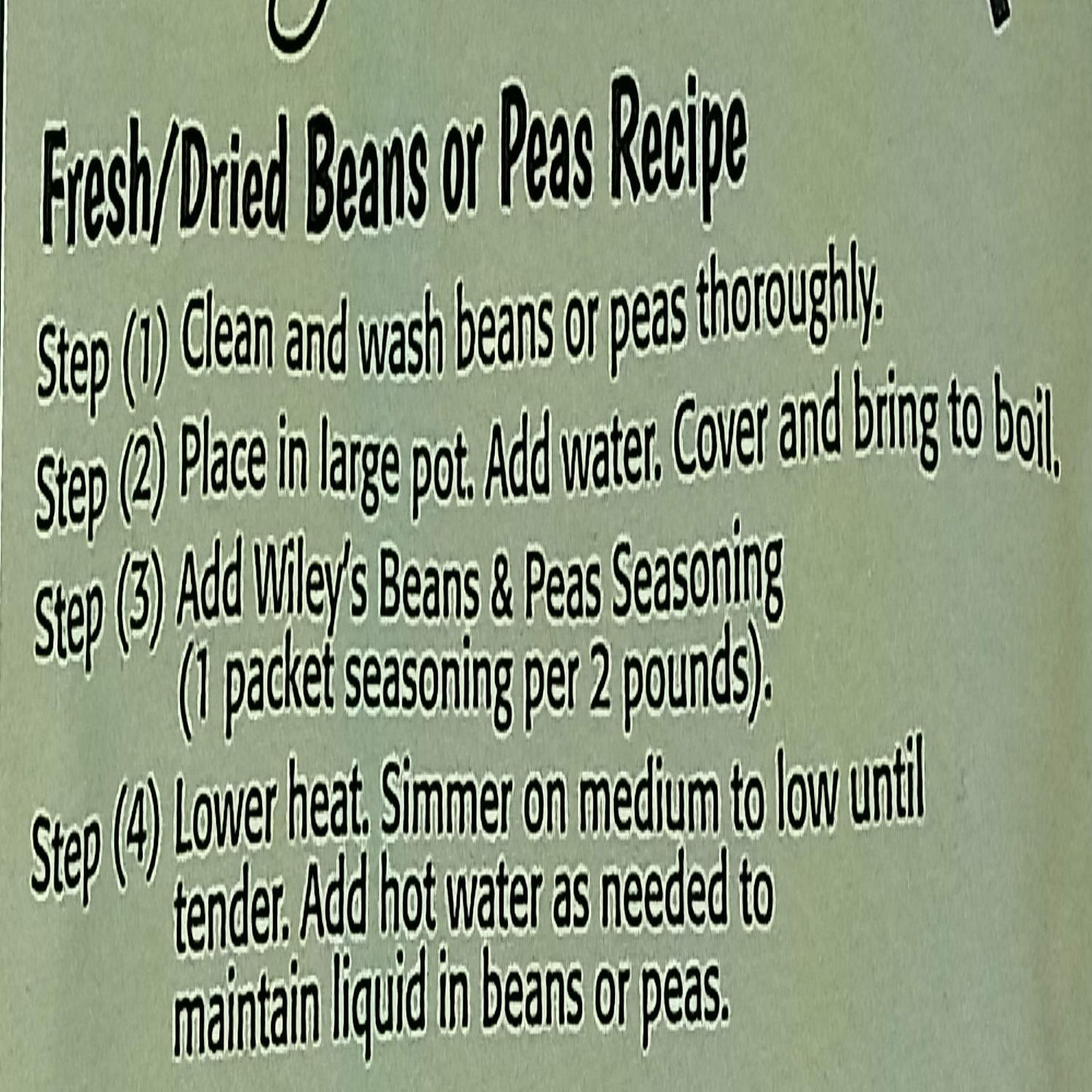 Wileys Beans And Peas Seasonings -6 (Six) Packets