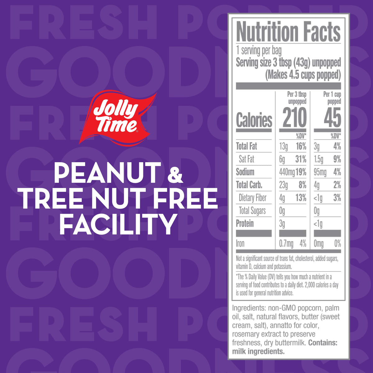 Jolly Time Microwave Popcorn, Blast O Butter, 1.5oz Personal Bag, Pack of 10