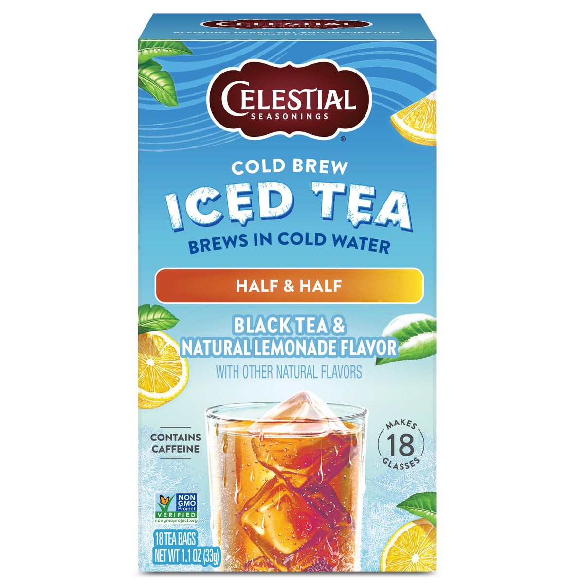 Celestial Seasonings Cold Brew Half & Half Iced Tea Bags 18 Tea Bags