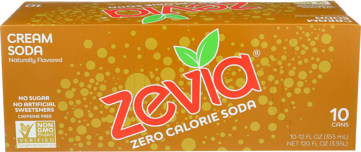 Zevia Zero Calorie Soda, Cream, 12 Fluid Ounce