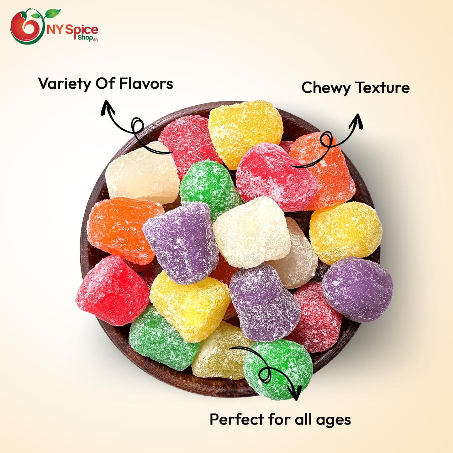 NY SPICE SHOP Assorted Spice Drops - Spice Drops - Gum Drops Candy - Gum Drops - Gumdrops - Spiced Gum Drops - Gumdrops Candy -