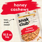 Snak Club Bags Honey Cashews, Crunchy, Glazed, Gluten-Free, Family Size, 10.5 Ounce