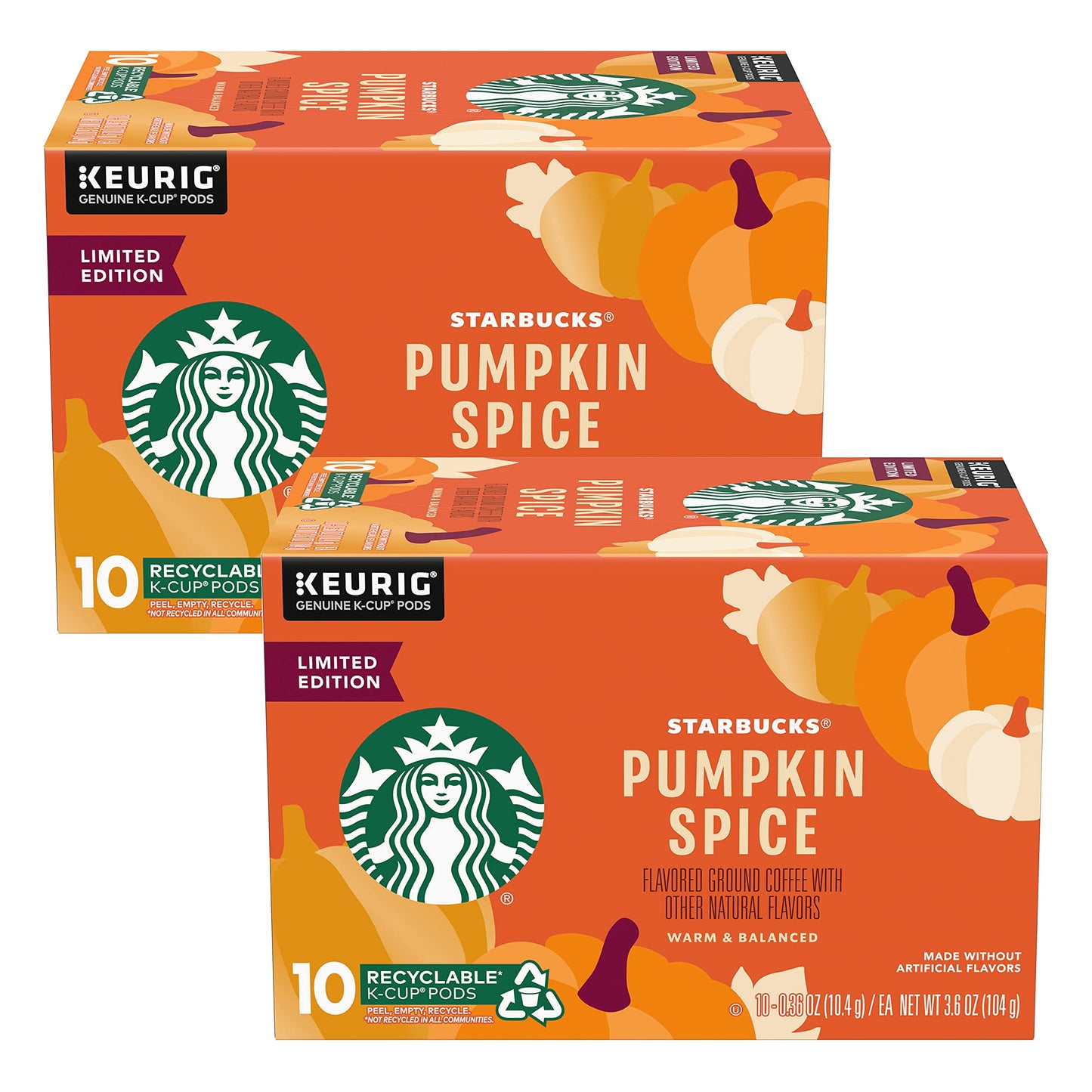 Starbucks Limited Edition Flavored Coffee K-Cups, Pumpkin Spice, 10 Count (Pack of 2)