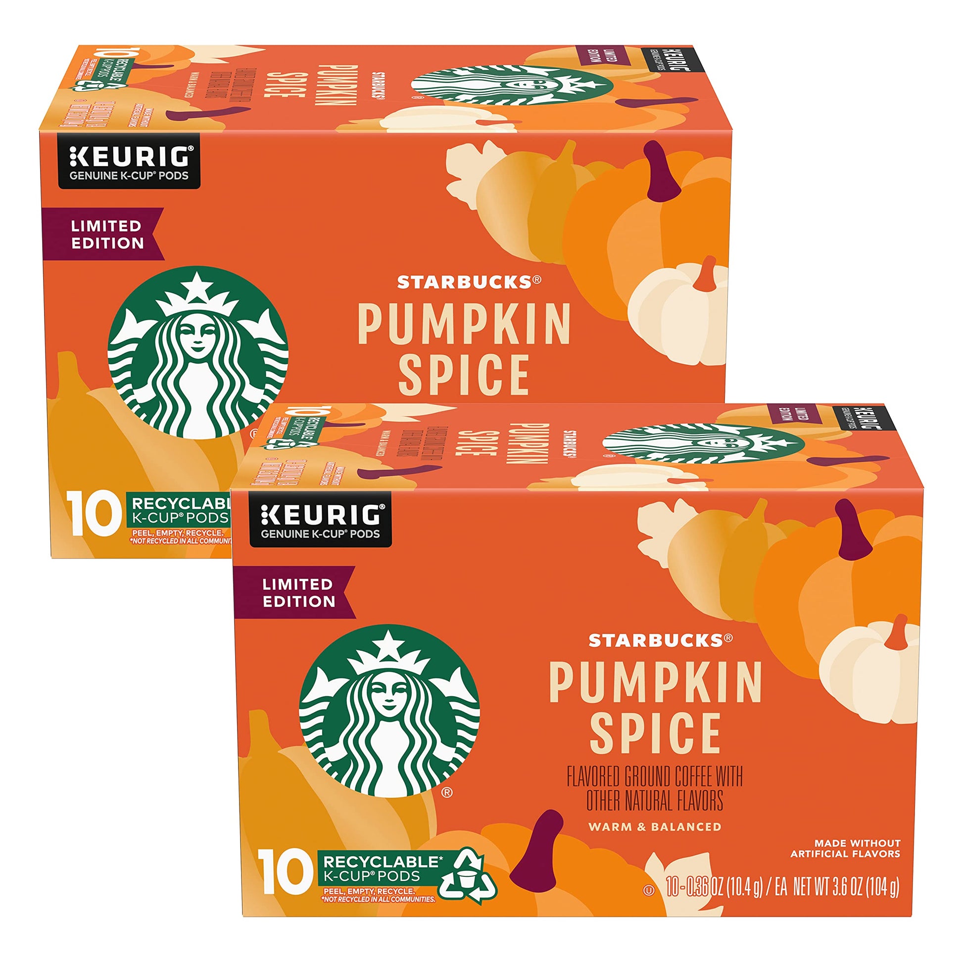 Starbucks Limited Edition Flavored Coffee K-Cups, Pumpkin Spice, 10 Count (Pack of 2)