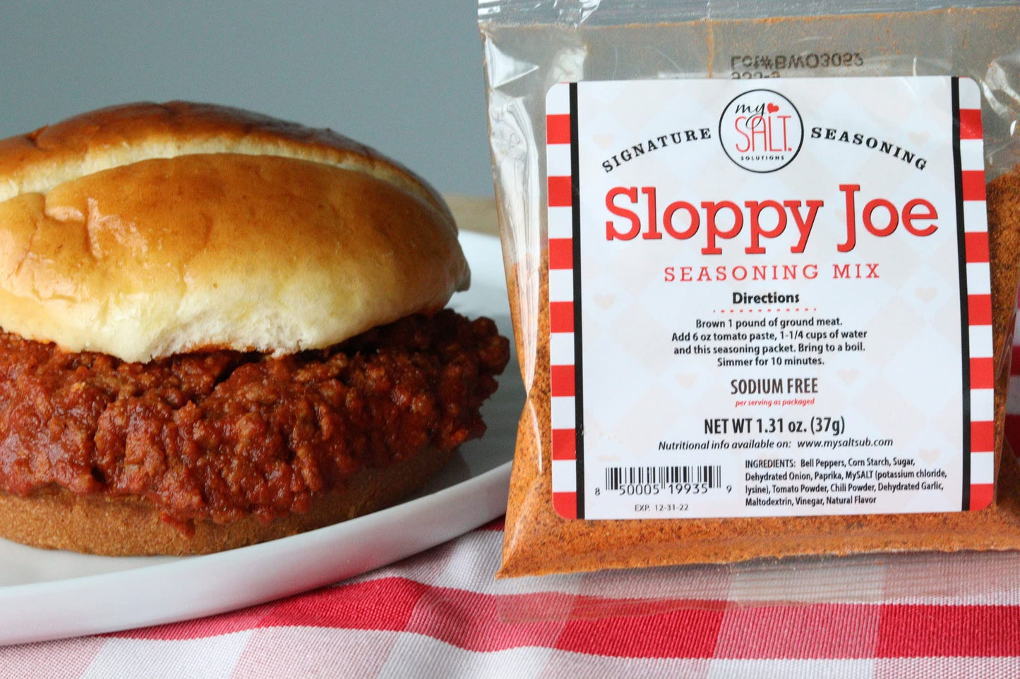 Mysalt Sloppy Joe Seasoning Mix, Sodium Free (3 Pack)