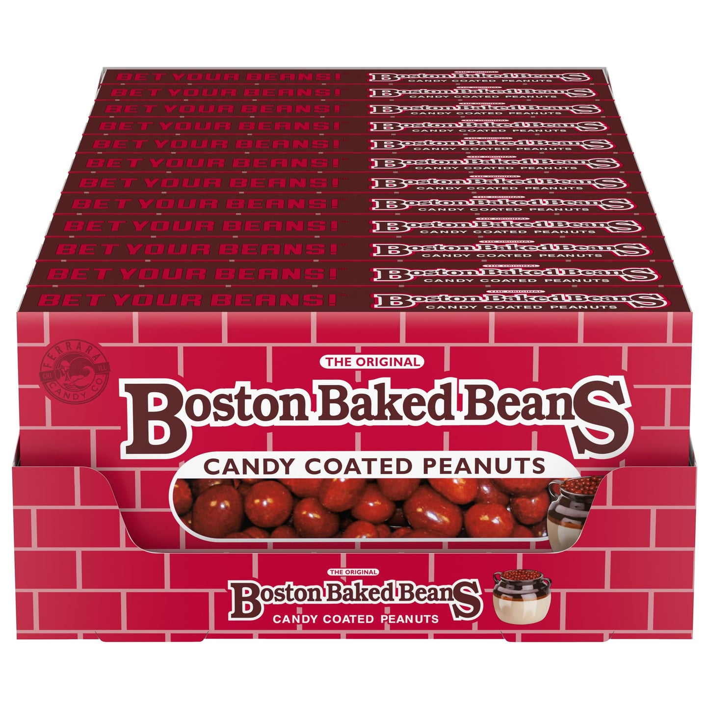 Wonka Boston Baked Beans, Candy-Coated Peanuts, Sweet & Salty, 4.3 Ounce Theater Candy Boxes (Pack Of 12)