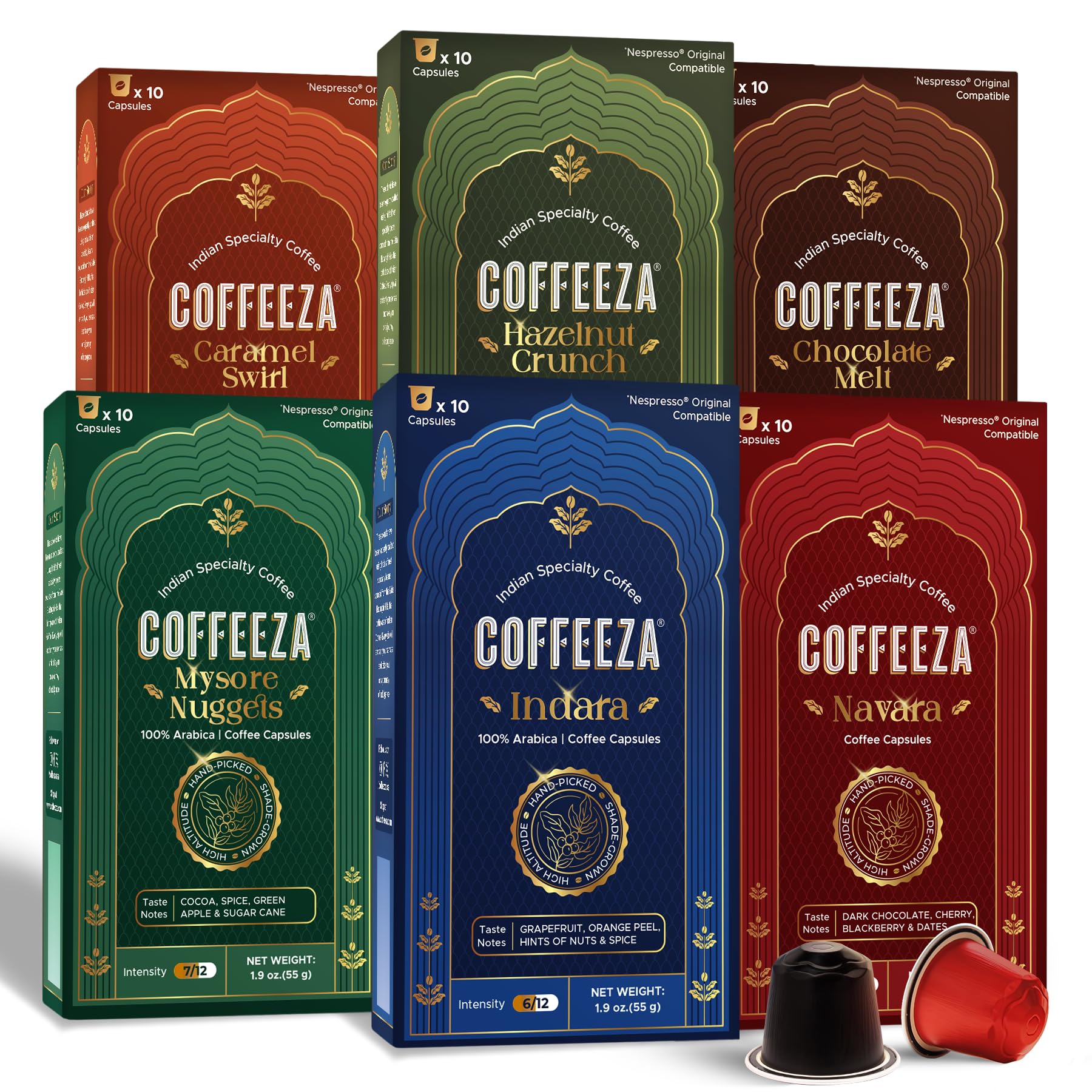 Coffeeza Coffee Variety Pack – 120 Capsules, Original Line Compatible, Medium to Medium Dark Roast, Recyclable Pods, 10 Count (Pack of 12)