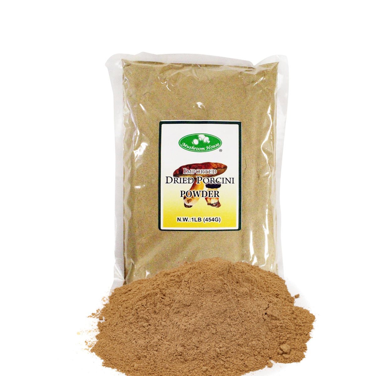 Mushroom House Dried Porcini Mushroom Powder, 1 lb - Wild-Harvested, Aromatic, Rich Umami Flavor - Ideal for Rubs, Sauces, Gravi