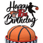 LINGBOOM Basketball Cake Topper - 16th Birthday Decoration for Boys, Sport Theme, Model C-16th Basketball-Black