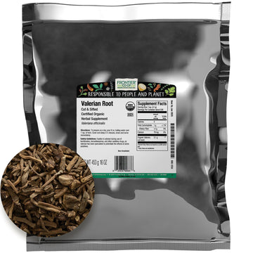 Frontier Organic Valerian Root, 1-Pound, Certified Organic, Kosher, Cut & Sifted, Bedtime Formulas And Sleep Pillows, Kosher