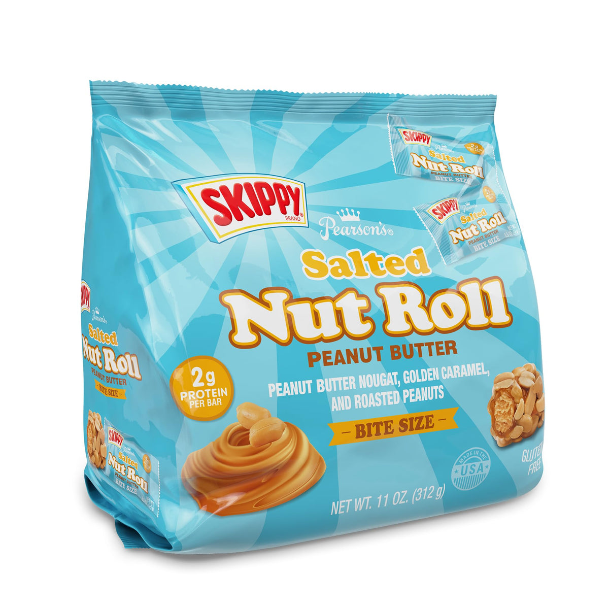 Pearsons SKIPPY® Peanut Butter Salted Nut Roll Candy | 11 oz Bag | Individually Wrapped