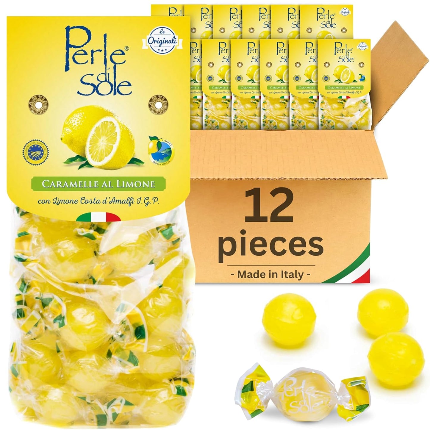 Perle di Sole Lemon Drops — Amalfi Coast IGP Hard Candy (7 oz / 200g)