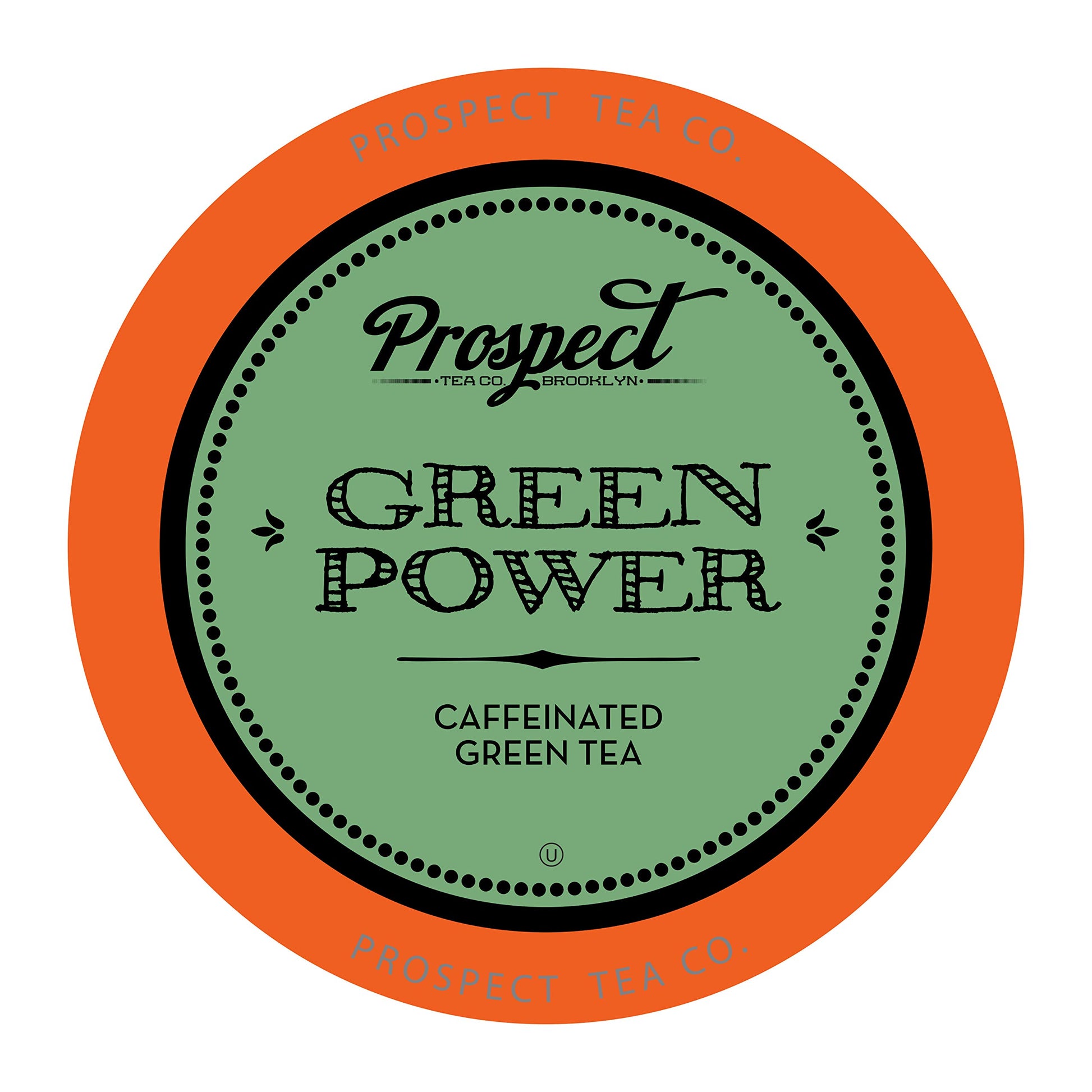 Prospect Tea Co. Green Power Caffeinated Tea Pods, Compatible with K Cup Brewers, 40 Count, Model PTC GP40