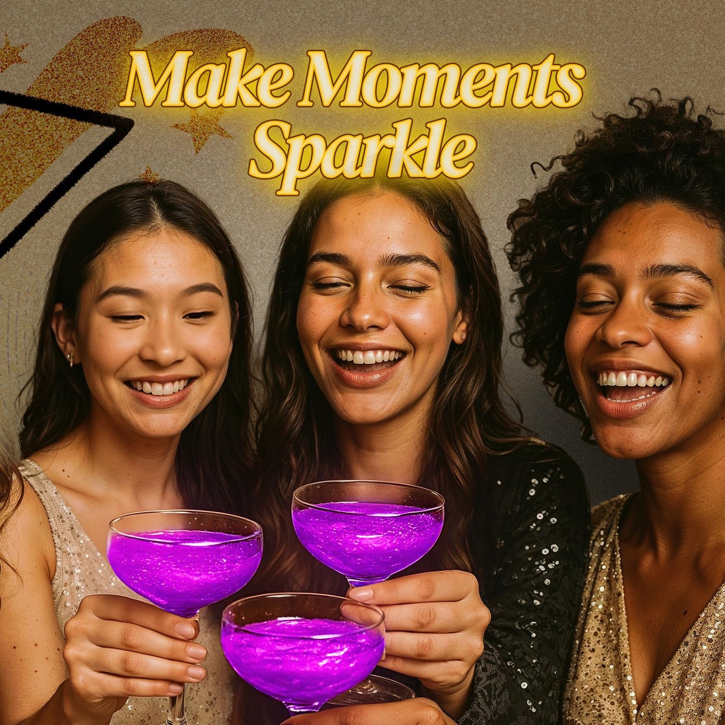BeePoint Edible Glitter for Drinks, 15g Violet, Food Grade, Vegan, Gluten Free, Perfect for Cocktails, Baking, and Cake Decorating