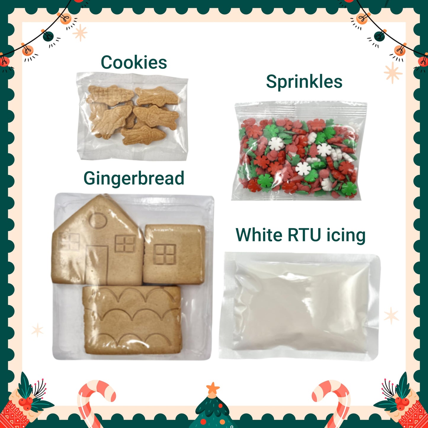 Sarahs Candy Factory Gingerbread Cookie House Kit - 12.75 Oz - Ready to Decorate - Medium Size - Model CF-B0DNG1DK84-09/10/25---2