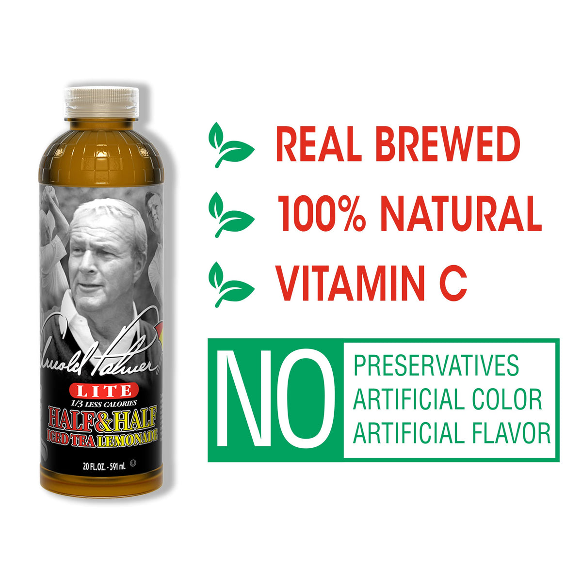 Arizona Arnold Palmer Half and Half Iced Tea Lemonade, 20 Fl Oz (Pack of 12)