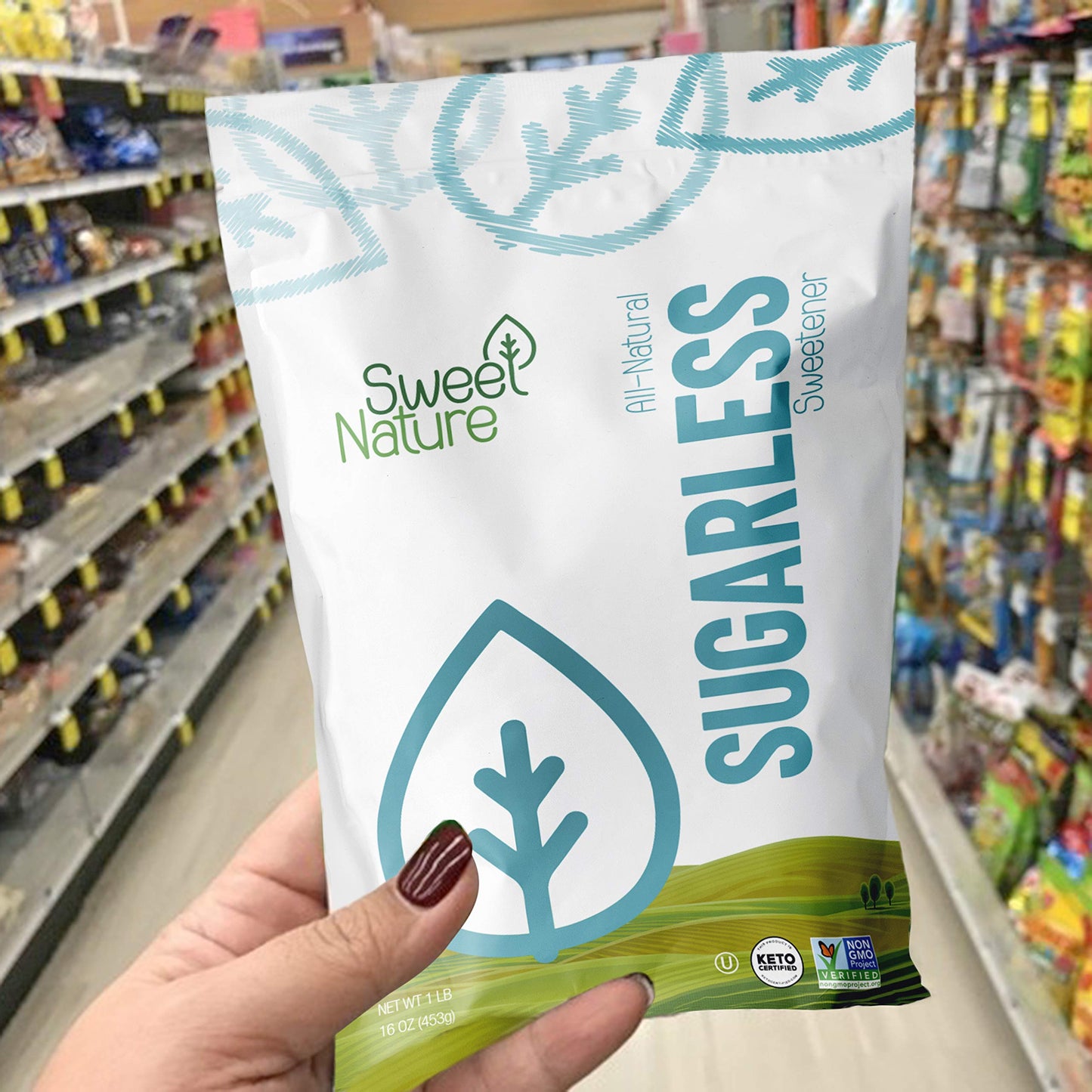 Sweet Nature, Sugarless Erythritol And Stevia Blend Sweetener 3 Lb 48 Ounces