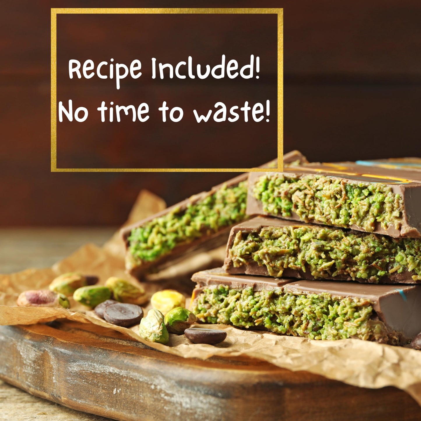 Ma Lit Candy Dubai Chocolate Bar Kit - Holidays Gift Box - Includes Kataifi, Pistachio & Tahini Cream, Recipe, & Silicone Mold - Chocolate Not Included - Tiktok Popular Dubai Knafeh Pistachio Bar Kit
