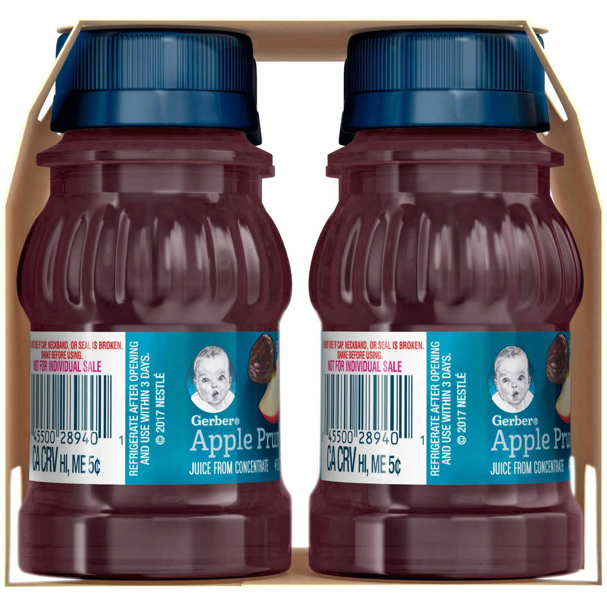 Gerber 100% Juice Apple Prune, 4 Fl Oz (Pack Of 24)